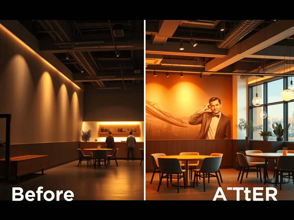 Interior project before and after