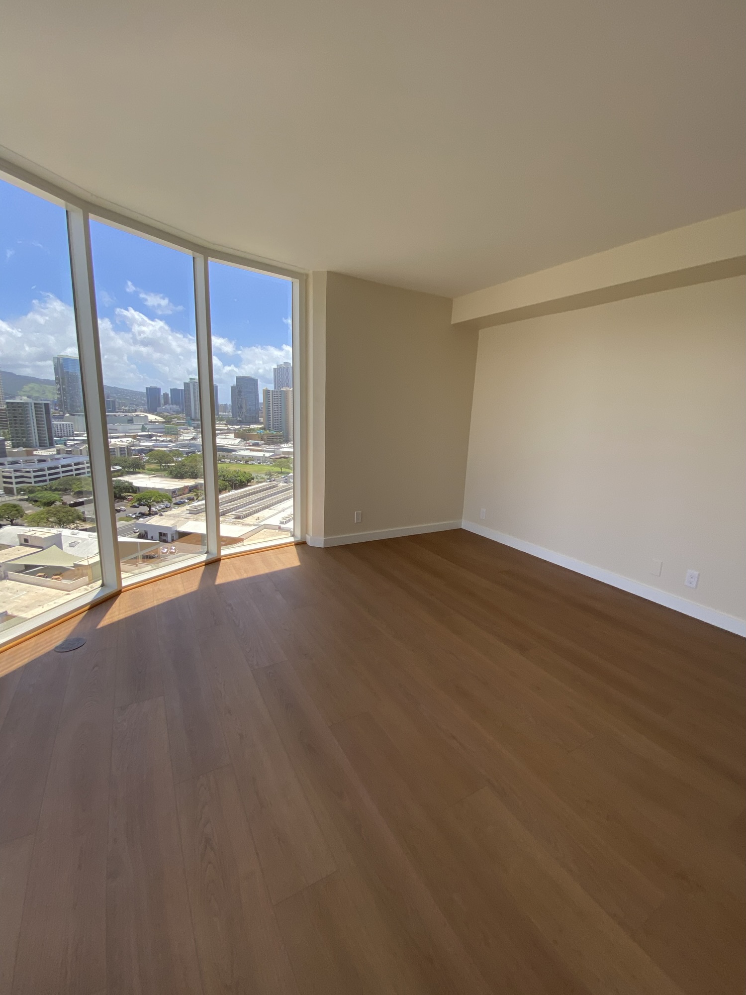 Bright finished living space after remodeling