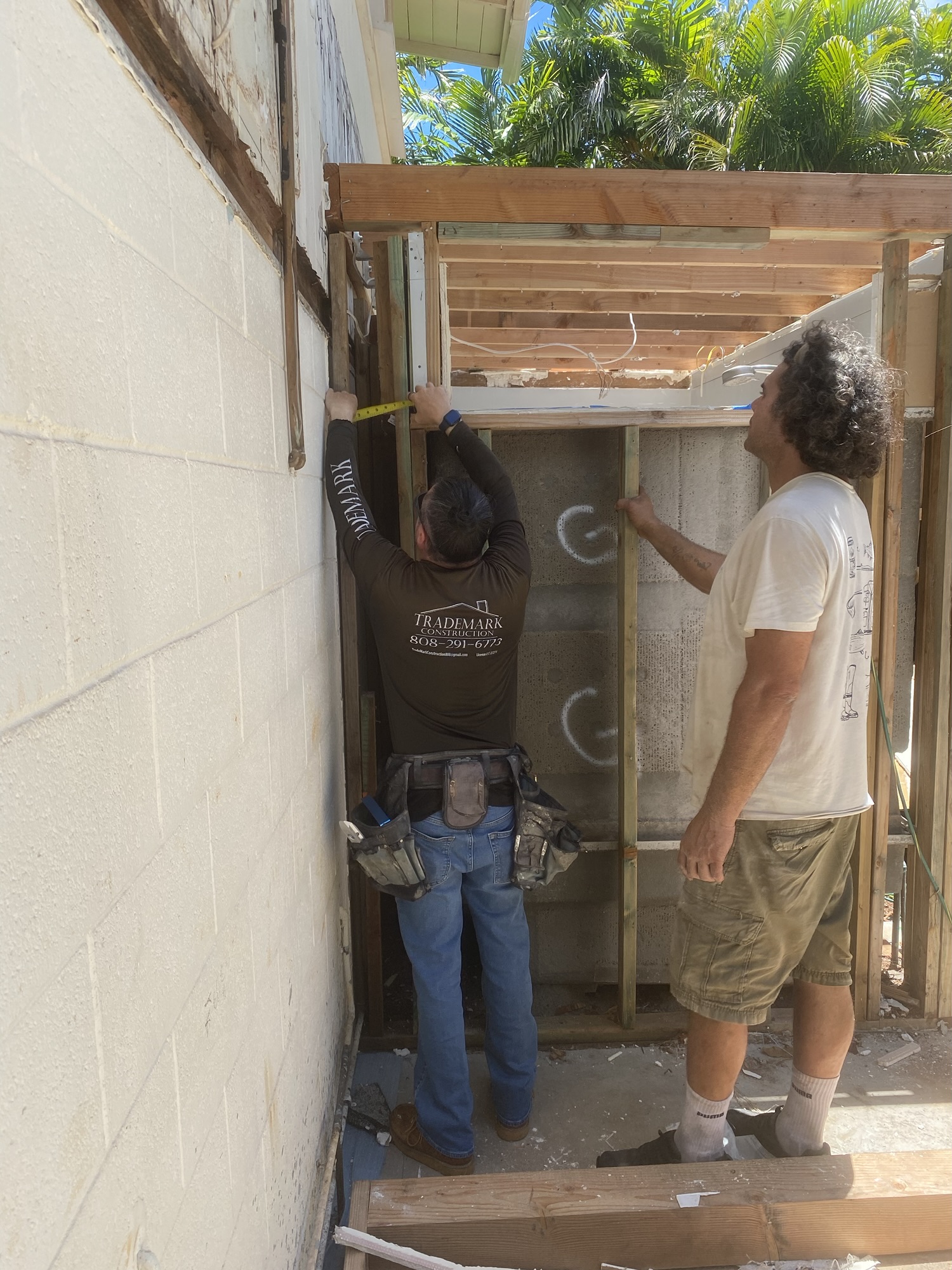 Trademark Construction crew completing exterior carpentry