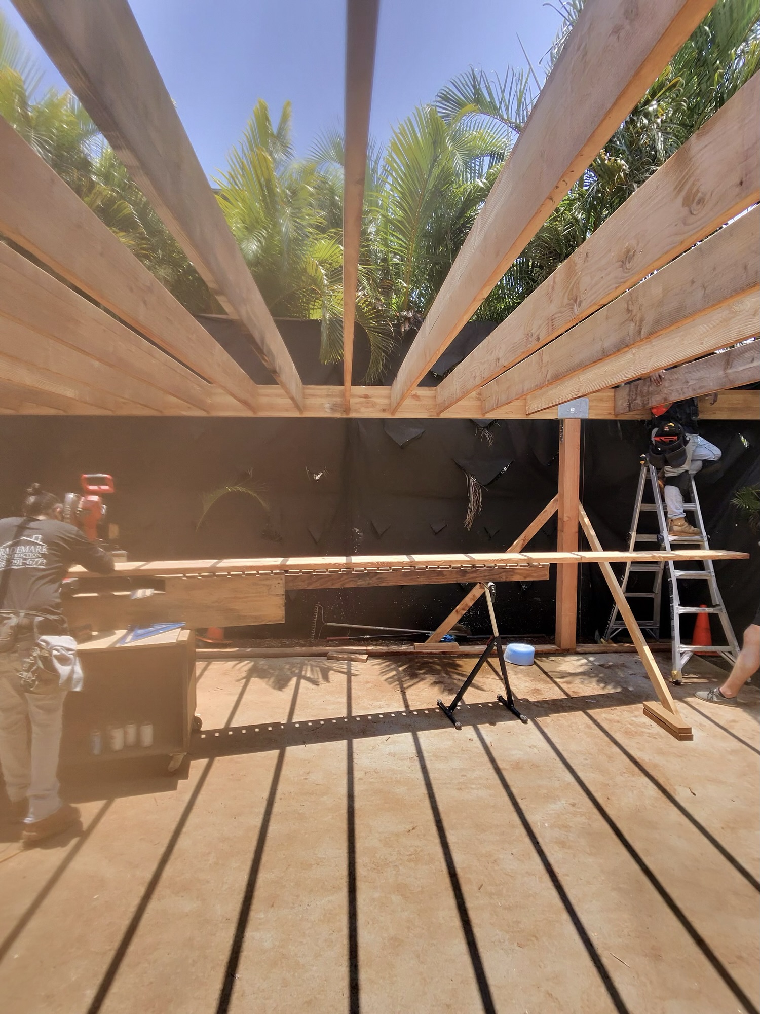 Custom outdoor structure under construction